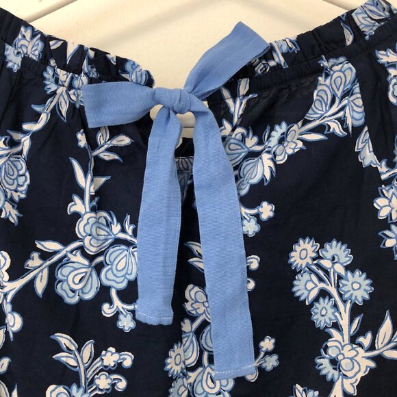 J. CREW Blue Floral Ruffle Top Long Sleeve Blouse XS 36" Cotton100 - Picture 5 of 9